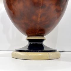 1960s Italian Vintage Pair of Veneered Walnut Black Cream Lacquer Table Lamps - 2986736