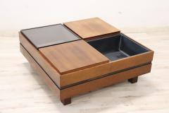 1960s Italian Wooden Square Storage Coffee Table - 3838608