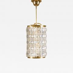 1960s Italian faceted glass and brass jewel pendant - 4082153