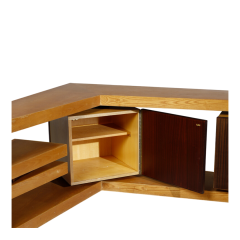 1960s Italian modernist corner cabinet in oak rosewood - 4510061