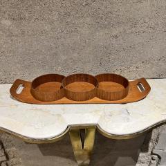 1960s Japanese Bent Plywood Sectioned Teak Service Tray - 3745374