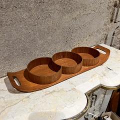 1960s Japanese Bent Plywood Sectioned Teak Service Tray - 3745376