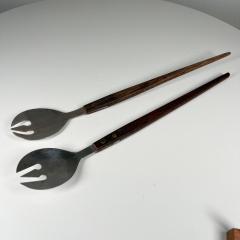 1960s Japanese Midcentury Modern Stainless Salad Serving Set Utensils - 2995166