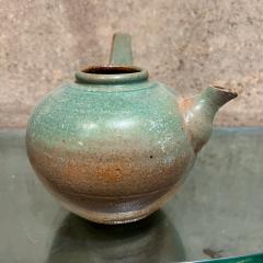 1960s Japanese Old Art Pottery Modern Green Tea Pot - 3422209