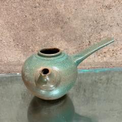 1960s Japanese Old Art Pottery Modern Green Tea Pot - 3422211