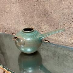 1960s Japanese Old Art Pottery Modern Green Tea Pot - 3422212