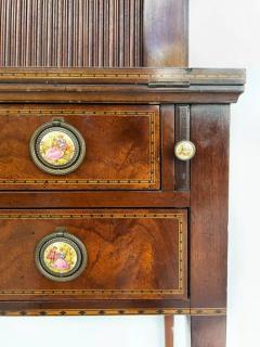 1960s Ladys Writing Desk Secretaire Tambour Doors Marquetry Banded Drawers - 3521992
