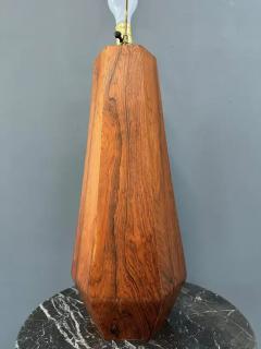 1960s Large Hexagonal Rosewood Danish Table Lamp Mid Century - 4148107