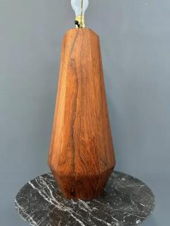 1960s Large Hexagonal Rosewood Danish Table Lamp Mid Century - 4148108