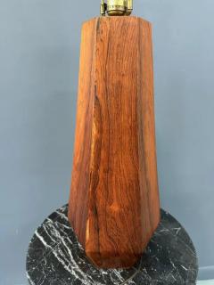 1960s Large Hexagonal Rosewood Danish Table Lamp Mid Century - 4148123