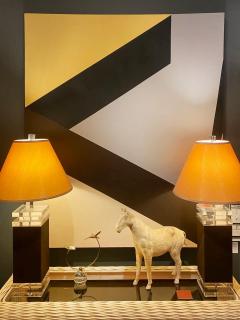 1960s Large Mid century Modern Abstract Hard Edge Painting - 4286092