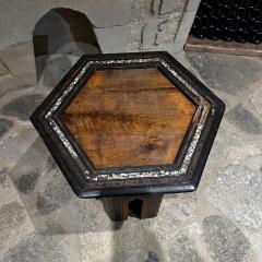 1960s Lovely Moroccan Side Table Hexagon Marquetry with Detailed Abalone Inlay - 3045740