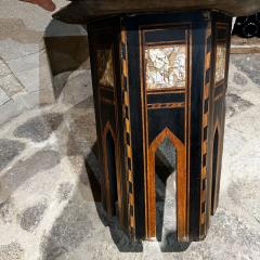 1960s Lovely Moroccan Side Table Hexagon Marquetry with Detailed Abalone Inlay - 3045744