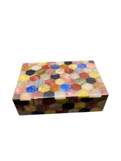 1960s Marble marquetry decorative box - 4419569