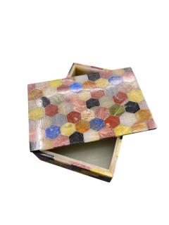 1960s Marble marquetry decorative box - 4419572