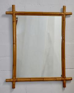 1960s Mid Century Modern Bamboo And Rattan Large Wall Mirror - 3395104