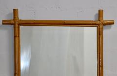 1960s Mid Century Modern Bamboo And Rattan Large Wall Mirror - 3395113