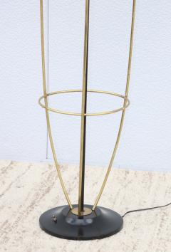 1960s Mid Century Modern Brass And Wood French Floor lamp - 3077798