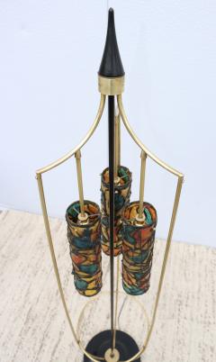 1960s Mid Century Modern Brass And Wood French Floor lamp - 3077799