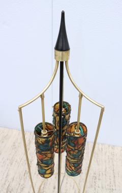 1960s Mid Century Modern Brass And Wood French Floor lamp - 3077807