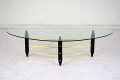 1960s Mid Century Modern Brass Glass Top Coffee Table - 2578984