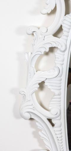 1960s Mid Century Modern Chinese Chippendale Oval Mirror Hand Carved - 4782345