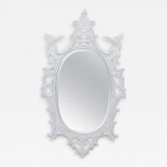 1960s Mid Century Modern Chinese Chippendale Oval Mirror Hand Carved - 4788557