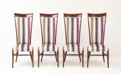 1960s Mid Century Modern High Back Italian Dining Chairs Set Of 6 - 4414736