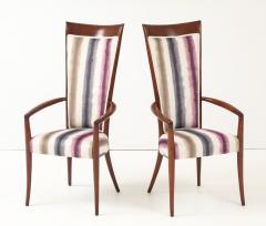 1960s Mid Century Modern High Back Italian Dining Chairs Set Of 6 - 4414738