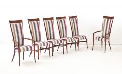 1960s Mid Century Modern High Back Italian Dining Chairs Set Of 6 - 4414742