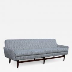 1960s Mid Century Modern Long Danish Teak Base Sofa - 2885908