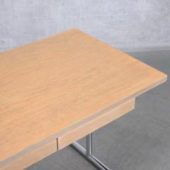 1960s Mid Century Modern Oak Desk with Chrome Legs - 3788219