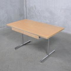 1960s Mid Century Modern Oak Desk with Chrome Legs - 3788220