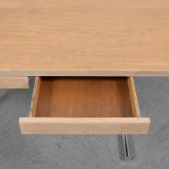 1960s Mid Century Modern Oak Desk with Chrome Legs - 3788222