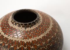 1960s Mid Century Modern Raku Decorative Vase - 3867646