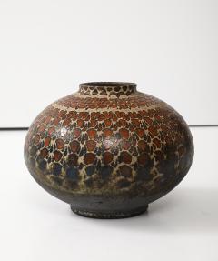 1960s Mid Century Modern Raku Decorative Vase - 3867649