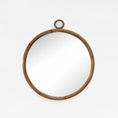 1960s Mid Century Modern Round Bamboo Wall Mirror - 1184898