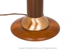 1960s Mid Century Modern Walnut and Brass Table Lamp - 2954302