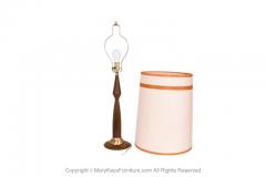1960s Mid Century Modern Walnut and Brass Table Lamp - 2954386