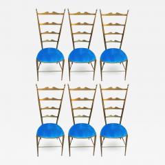 1960s Mid Century Pair of 6 Brass Dining Chairs - 2625815