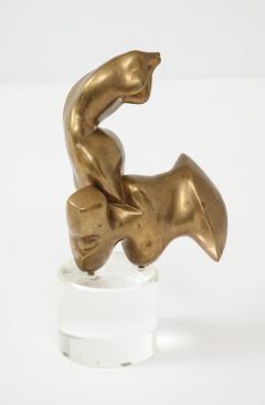 1960s Modern Abstract Brass And Lucite Sculpture - 1193393