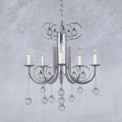 1960s Modern Chandelier A Masterpiece in Chrome and Glass - 3708152