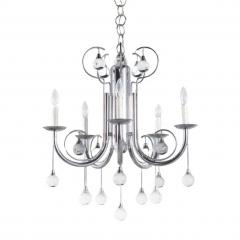 1960s Modern Chandelier A Masterpiece in Chrome and Glass - 3708153