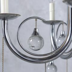 1960s Modern Chandelier A Masterpiece in Chrome and Glass - 3708154