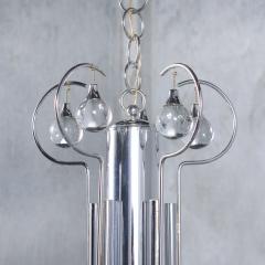 1960s Modern Chandelier A Masterpiece in Chrome and Glass - 3708155