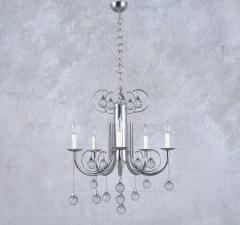 1960s Modern Chandelier A Masterpiece in Chrome and Glass - 3708156