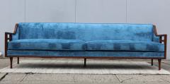 1960s Modern Custom Made 8ft Long Walnut Sofa - 1664560