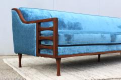 1960s Modern Custom Made 8ft Long Walnut Sofa - 1664564