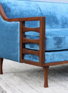 1960s Modern Custom Made 8ft Long Walnut Sofa - 1664565