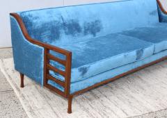 1960s Modern Custom Made 8ft Long Walnut Sofa - 1664569